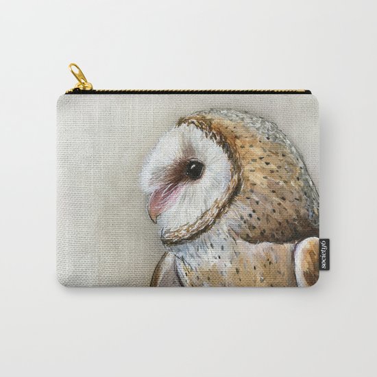 Barn Owl Watercolor | Birds Of Prey Wild Animals Owls Carry-All Pouch