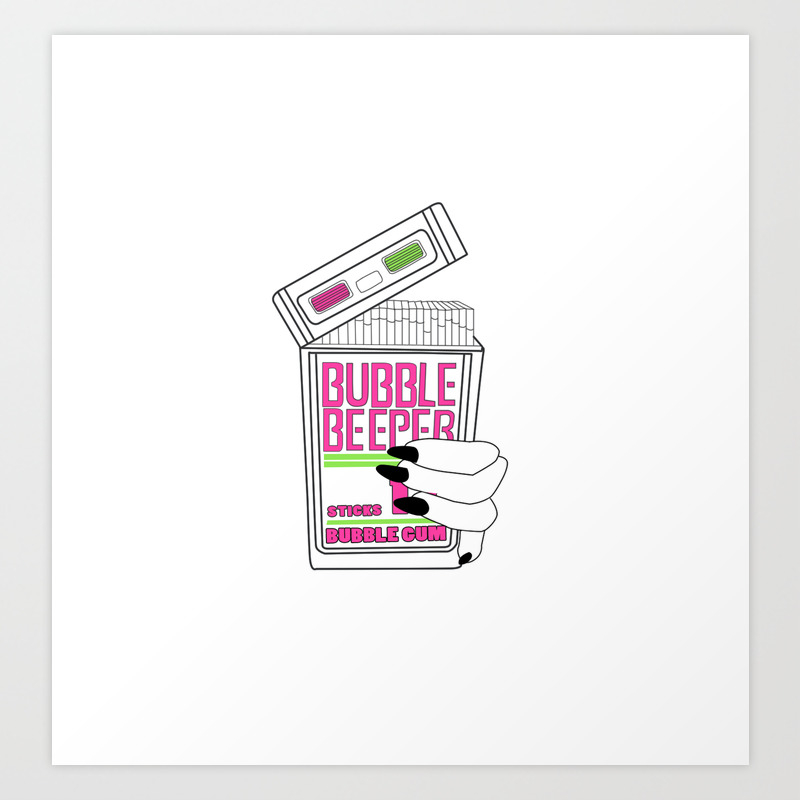 90s Bubble Beeper Chewing Gum With Gothic Nails Art Print By Laurenvauren Society6 Non stop dance year 90s & 2000s mega mix big hits remix. 90s bubble beeper chewing gum with gothic nails art print by laurenvauren