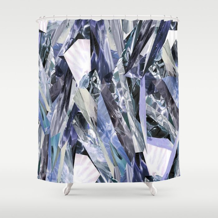 Ice Blue Crystalize Shower Curtain