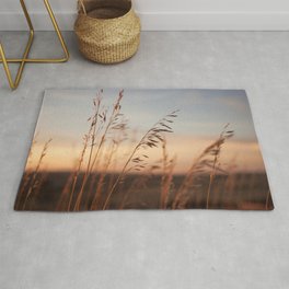 Wheat Field Sunset Photography Print Rug