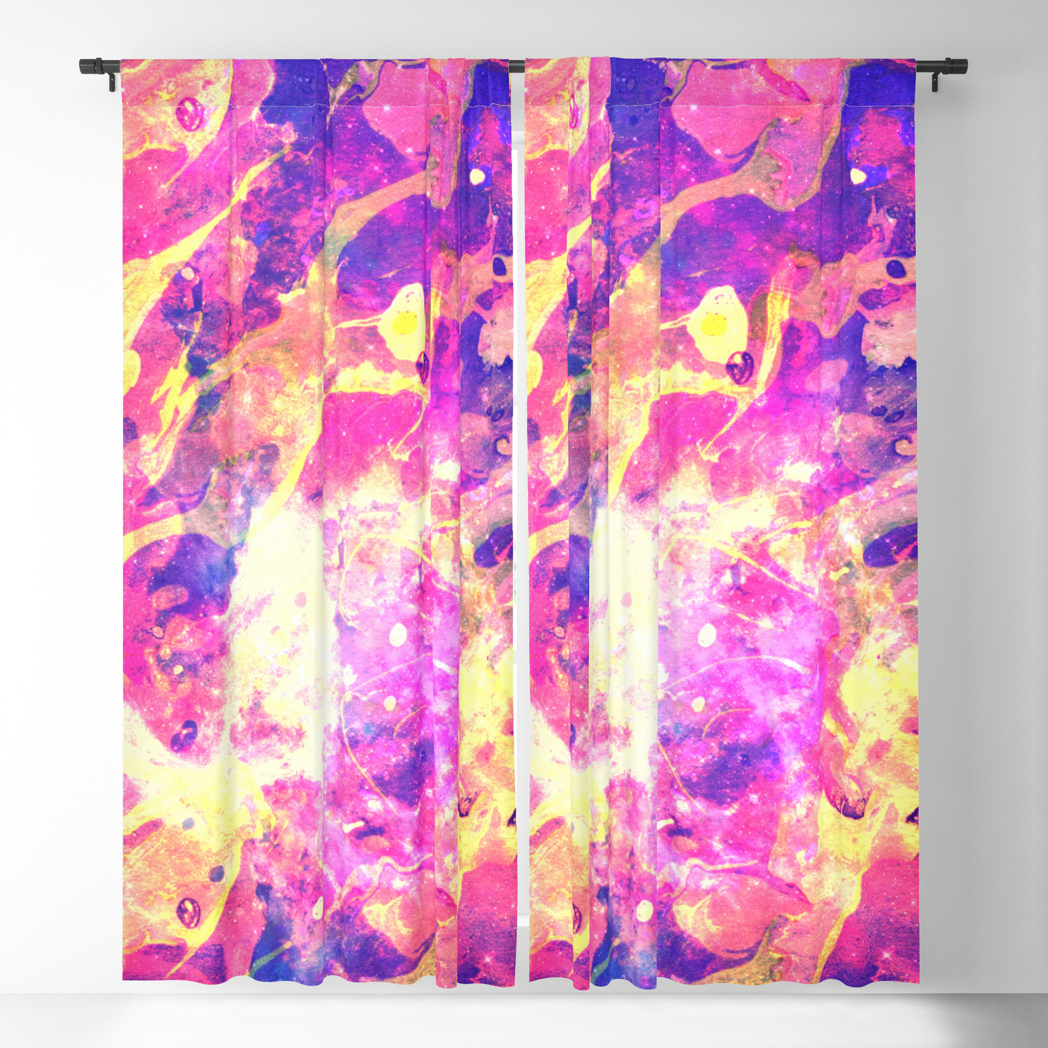 Colorful Watercolor Abstract Background Multicolor Grunge Psychedelic Yellow Pink Texture Tie Dye Blackout Curtain By Abstract51