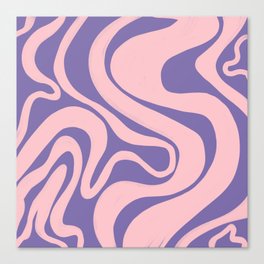 Swirl Lines in Blush Pink + Pastel Violet Canvas Print