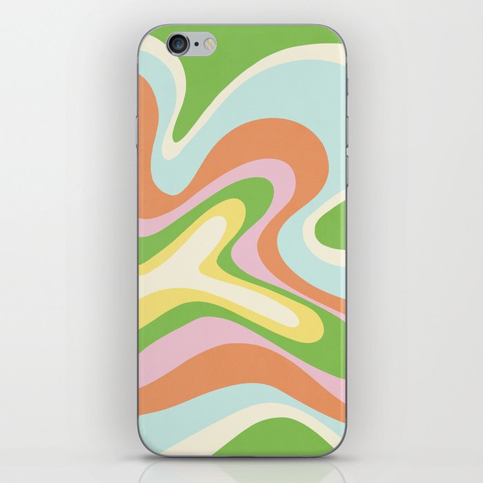 Neon Pastel Abstract Bubble Gum Swirl - Blue Green Pink iPhone Skin