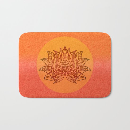 Lotus Flower of Life Meditation Art Bath Mat