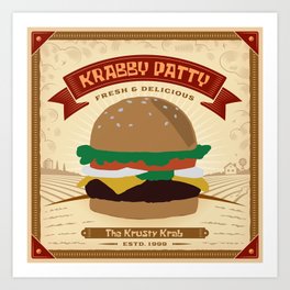 Krabby Patty Art Print