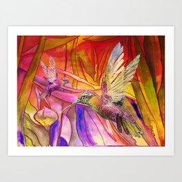 Hummingbird's Flower Art Print