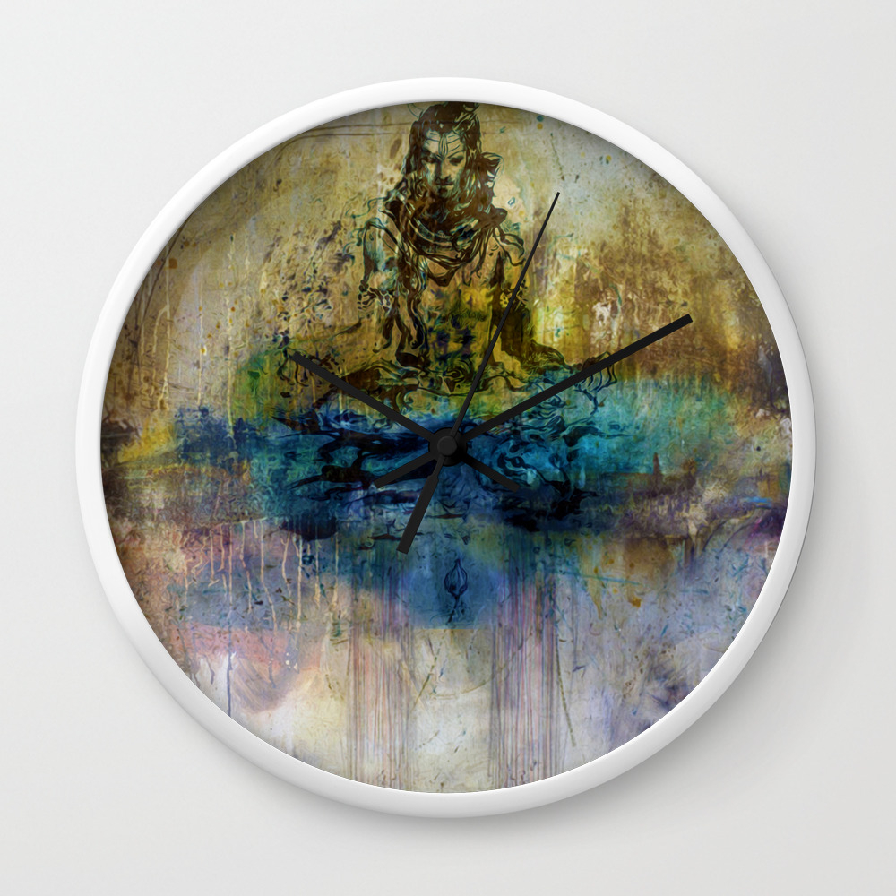 Shiva Shankar Wall Clock By Peimanmiral Society6