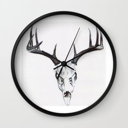whitetail skull Wall Clock