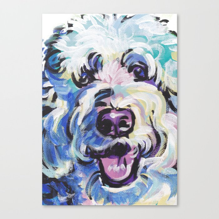 Golden Doodle Dog Portrait Pop Art Painting By Lea Canvas Print By Wilddogs Society6