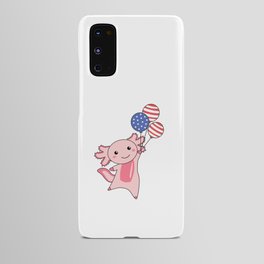Axolotl Flies With Balloons 4th Of July American Android Case