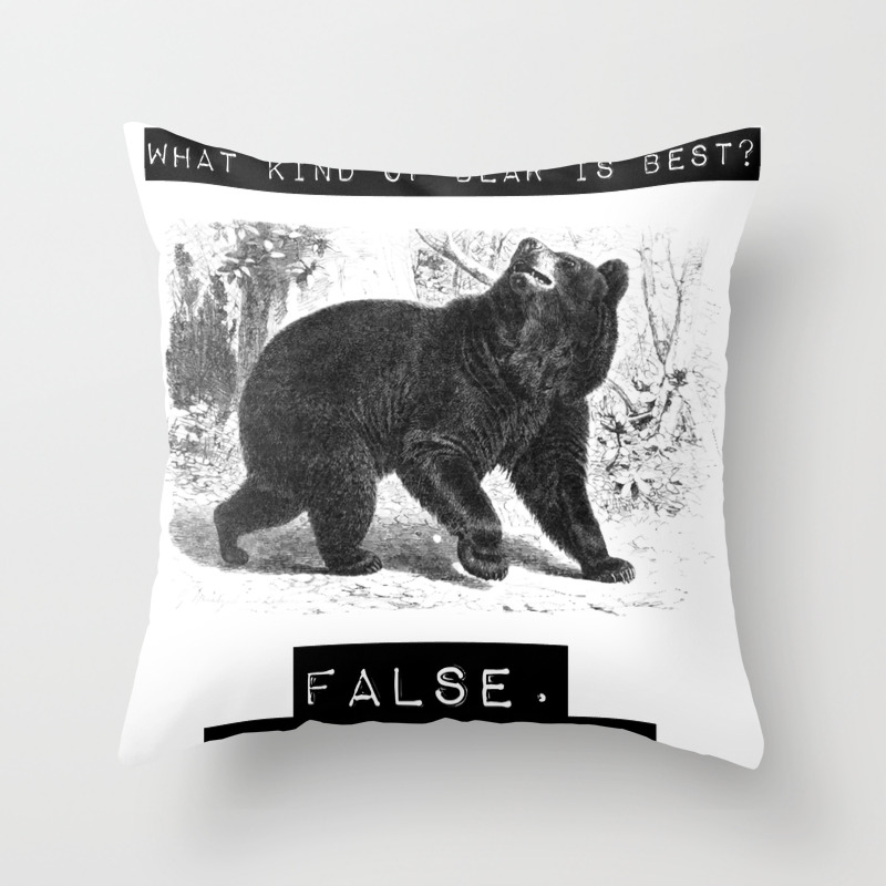 False Black Bear Throw Pillow By Ohheyitstorches Society6