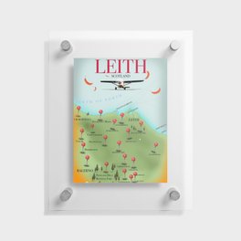 Leith Scotland travel map. Floating Acrylic Print