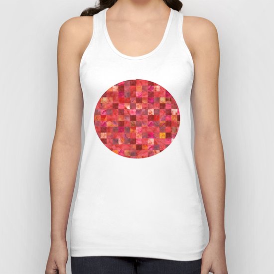 Red Geometric Pattern Unisex Tank Top