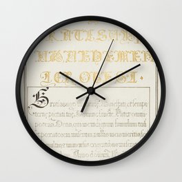 Vintage calligraphic art poster Wall Clock