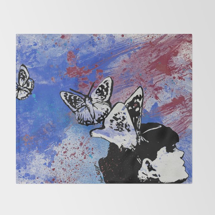 Long Gone Whisper Iii Blue Butterfly Girl Spray Paint Graffiti