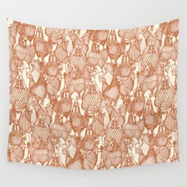 just chickens rust pearl Wall Tapestry