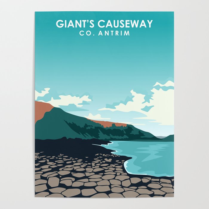 Giant's Causeway Ireland Travel Poster Poster