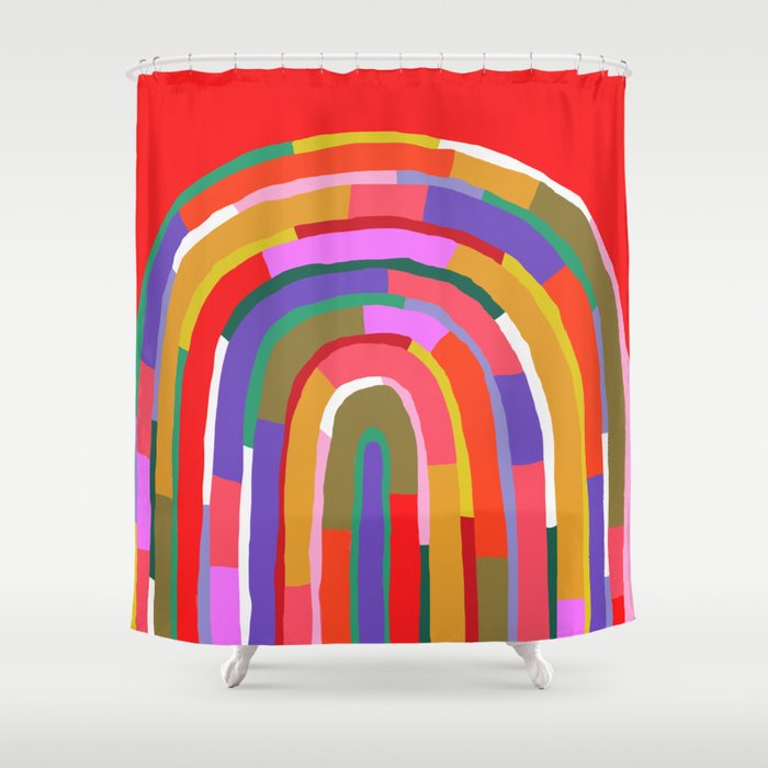 Banded Rainbow Shower Curtain
