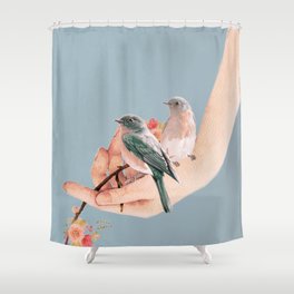 Birds on Hand Shower Curtain