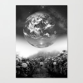 Black and White Earth Canvas Print