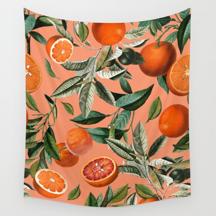 Vintage Fruit Pattern XII Wall Tapestry