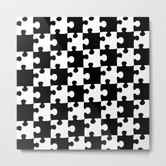 Checkerboard Puzzle Pieces Metal Print
