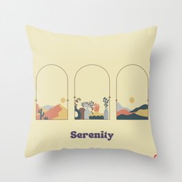 Serenity Boho Abstract Throw Pillow