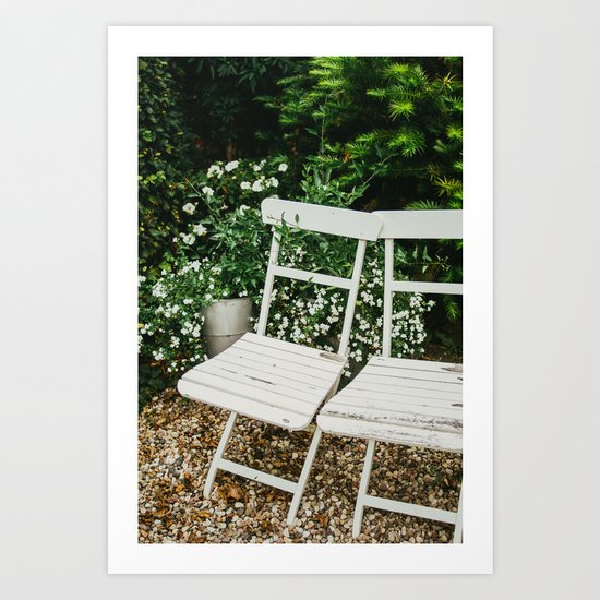 English Garden Chairs Art Print