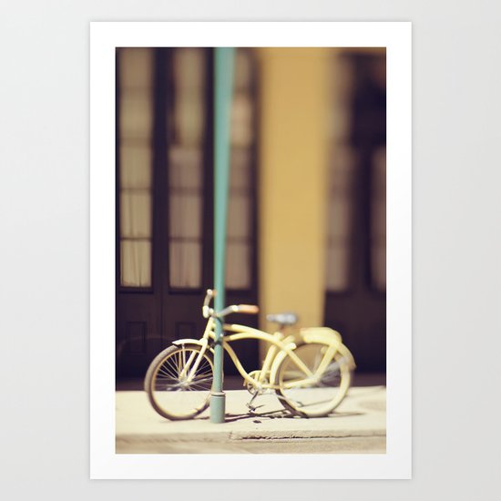 Yellow New Orleans Bicycle Art Print