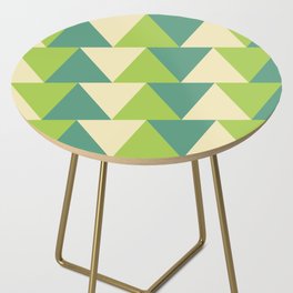 Moccasin, cadet blue, yellow green triangles Side Table