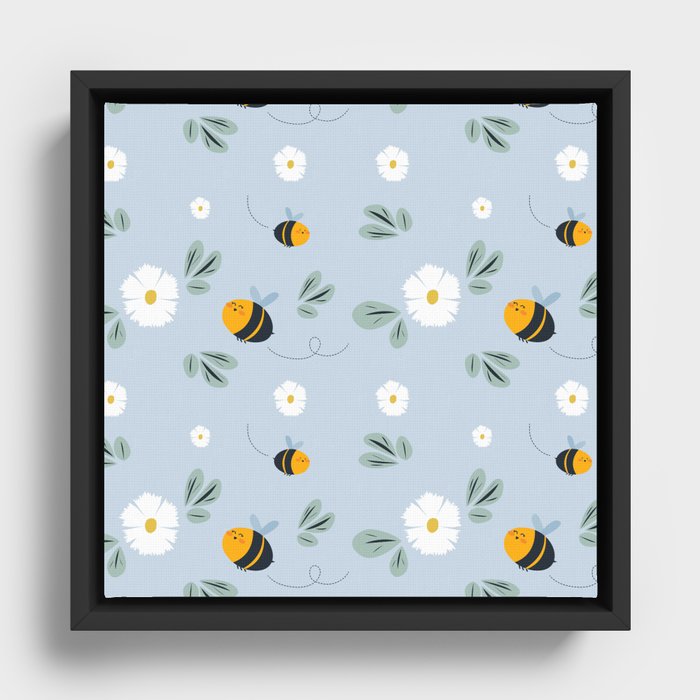 Big Bees Framed Canvas