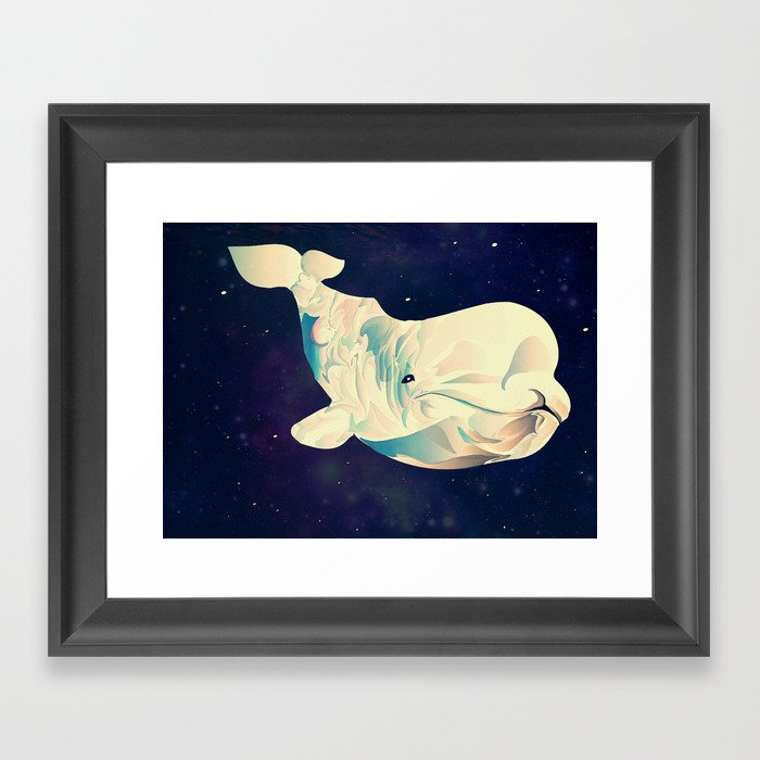 Space Beluga Framed Art Print