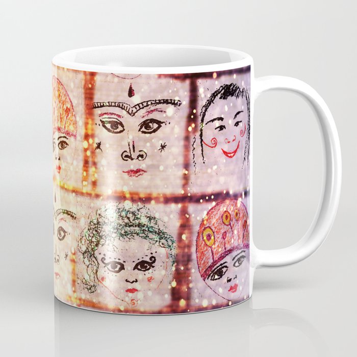Faces abstract art world face dreamers  Coffee Mug