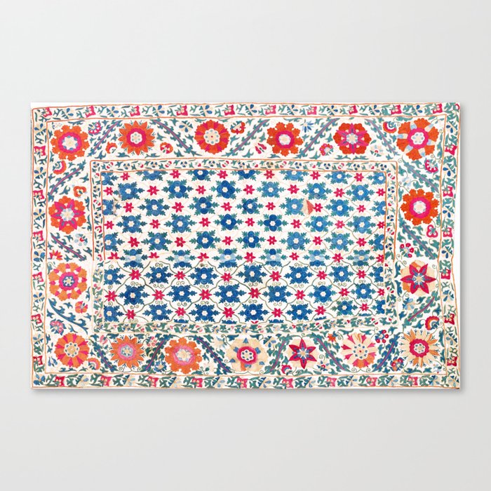 Kermina Suzani Uzbekistan Embroidery Print Canvas Print
