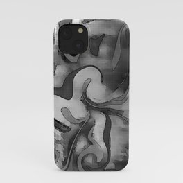 Watercolor minimalist beautiful tie dye design black & white iPhone Case