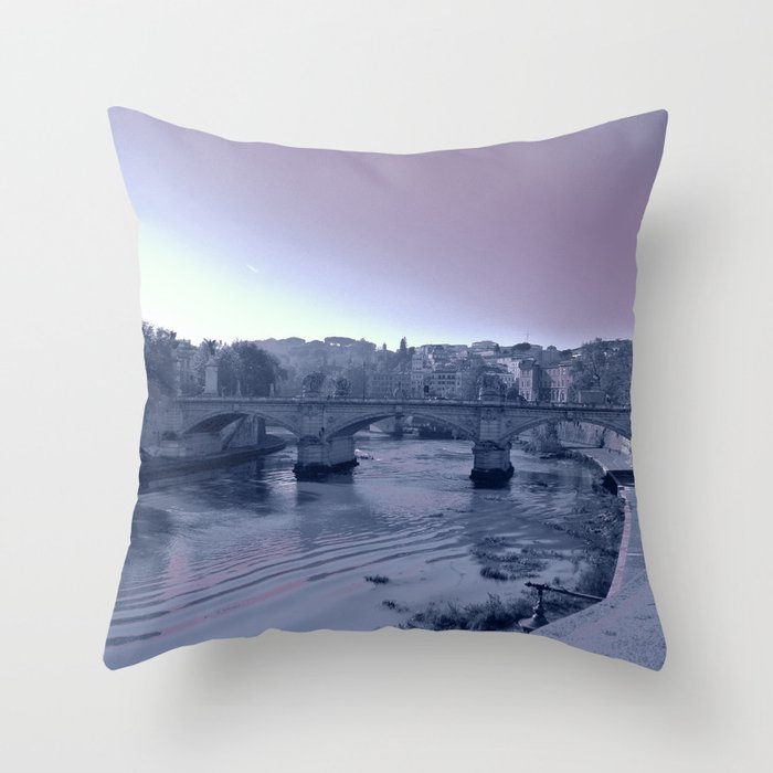 Tiber river, Rome. Italy Throw Pillow