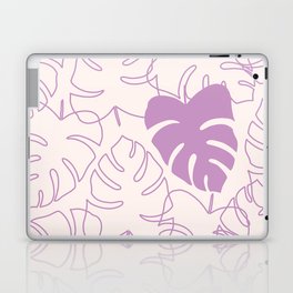 Botanical Leaves Pattern in Purple Blush Peri Laptop Skin