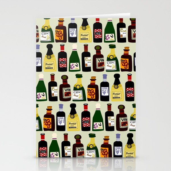 Wine Bottles Stationery Cards