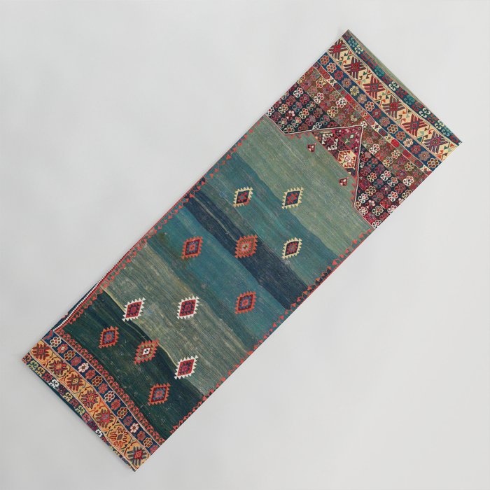 Sivas Antique Turkish Niche Kilim Print Yoga Mat