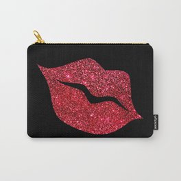 Photorealistic Red Glitter Lips Carry-All Pouch
