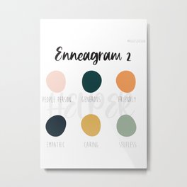 Enneagram 2 Metal Print | Digital, Personalitytraits, Enneagram2, Graphicdesign, Colorpalette, Personality, Myersbriggs, Enneagramgifts, Thehelper, Personalitytype 