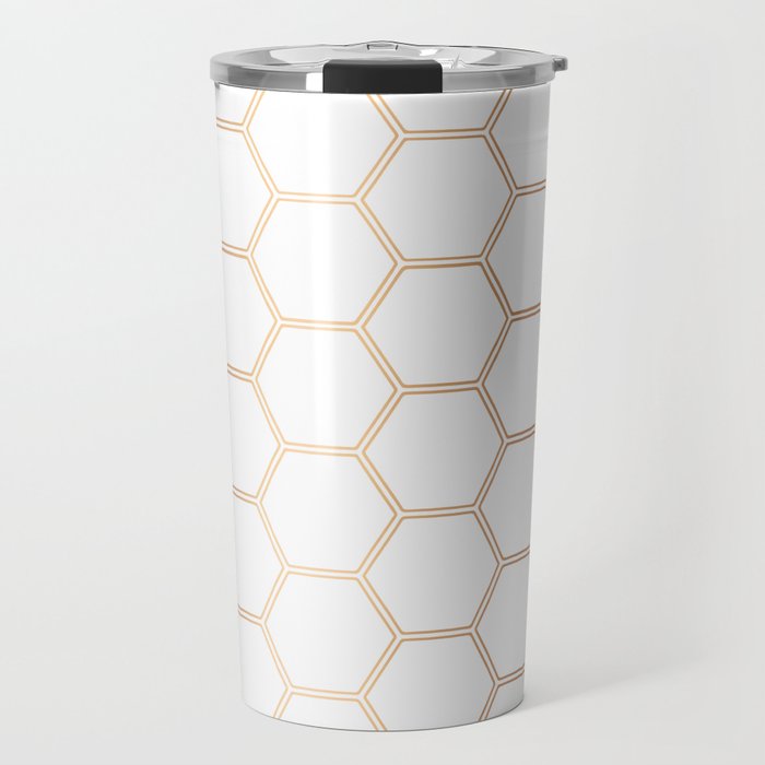 Geometric Honeycomb Pattern - Rose Gold #372 Travel Mug