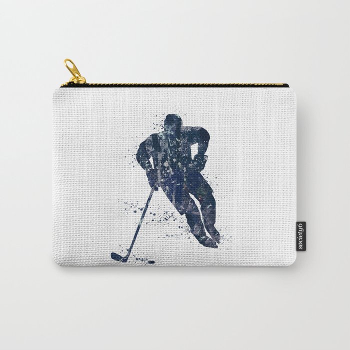 Ice Hockey Boy Player Watercolor Sports Gift Carry-All Pouch