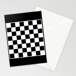 Vintage Chessboard & Checkers - Black & White Stationery Cards