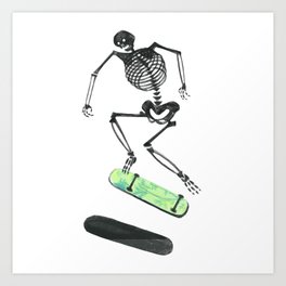 Skeleton Skater Art Print
