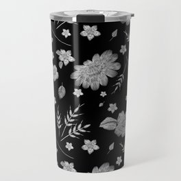 Embroidered Leaves & Flowers Travel Mug