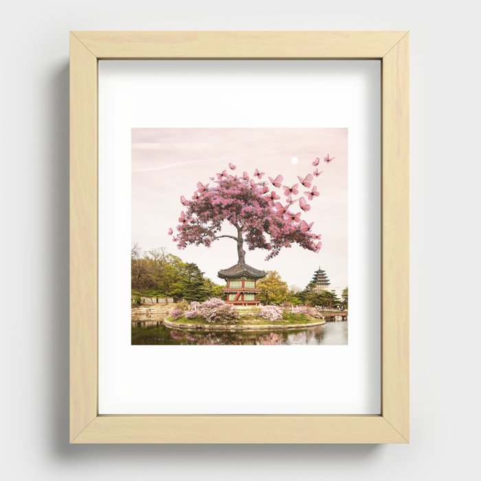 Pink Kaleidoscope Recessed Framed Print