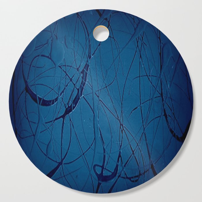 Navy Blue Jackson Pollock Style Art Abstract Expressionism
