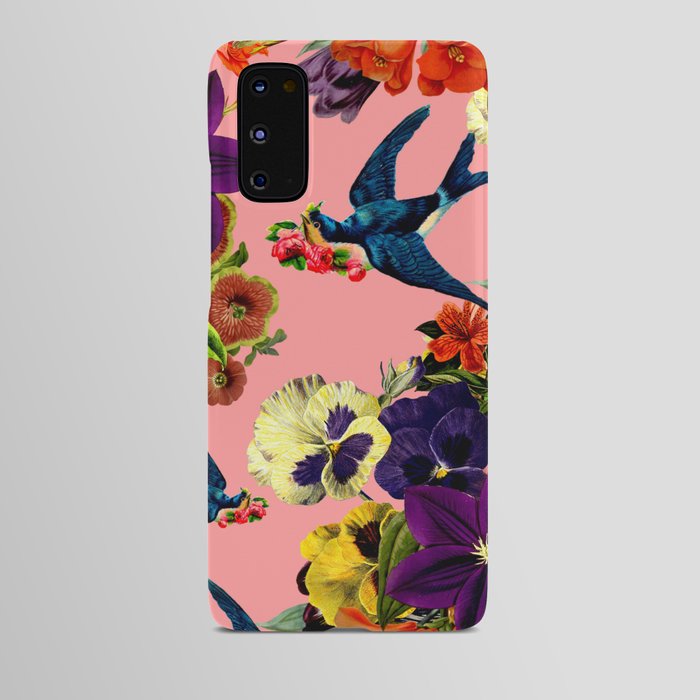 Vintage Swallow Floral Pink Android Case
