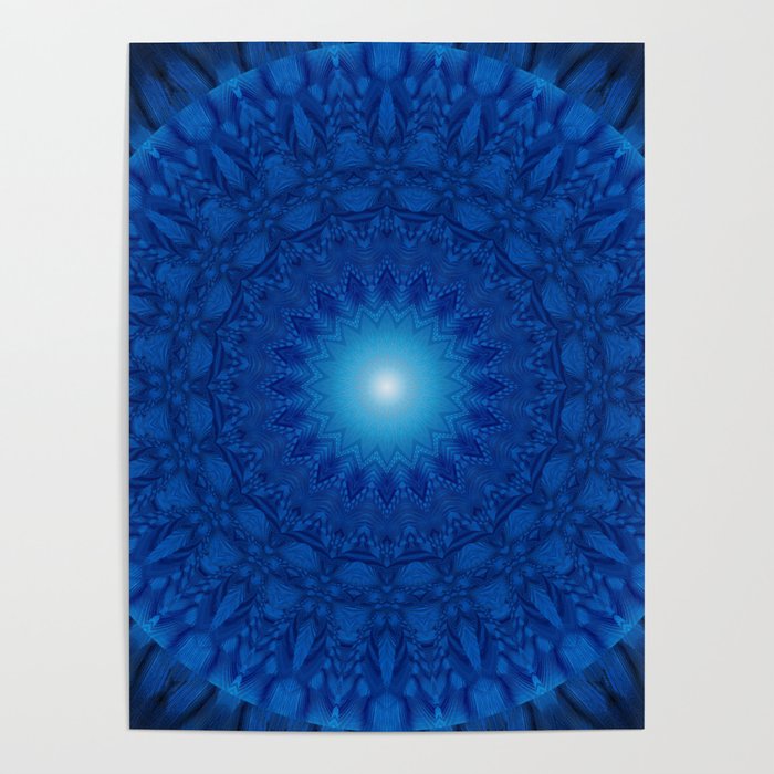 Mandala blue 2 Poster